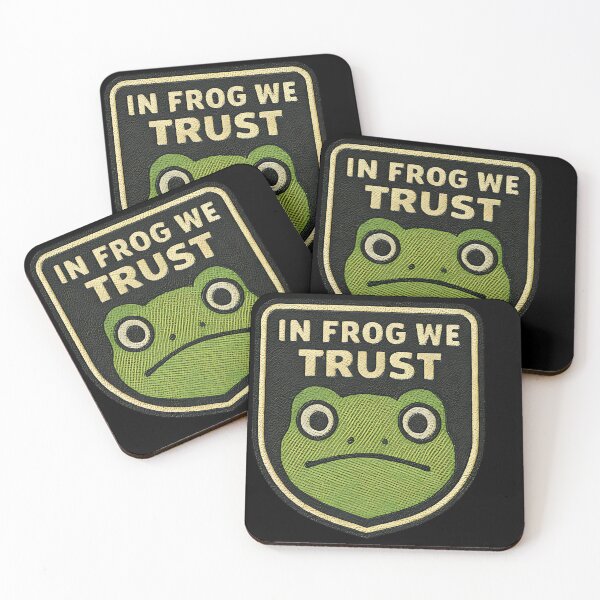 Item preview, In Frog We Trust frog badge retro amphibian design funny quote vintage humor designed and sold by ArtDesignTp.