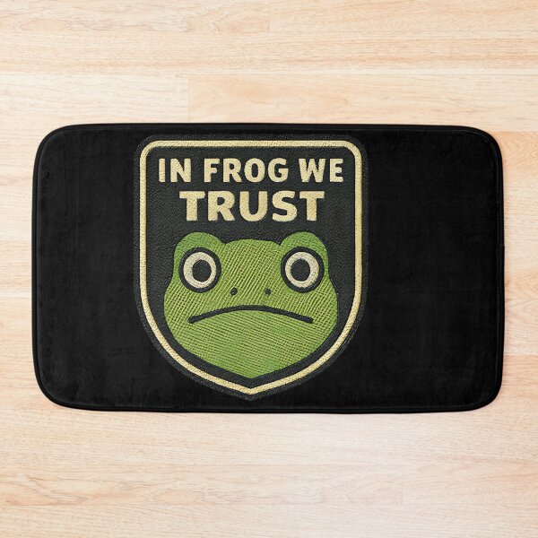 Item preview, In Frog We Trust frog badge retro amphibian design funny quote vintage humor designed and sold by ArtDesignTp.