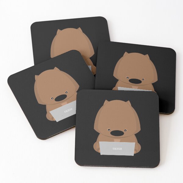 Item preview, NPM: Wombat and laptop (Black) designed and sold by hellkni9ht.