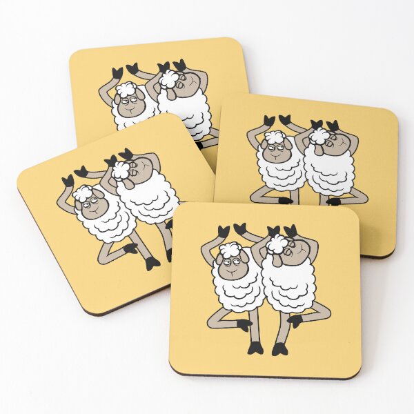 Item preview, Sheep Couple Annoyed Bothered Tree Pose Yoga Bumping Space designed and sold by shirt-o-mat.