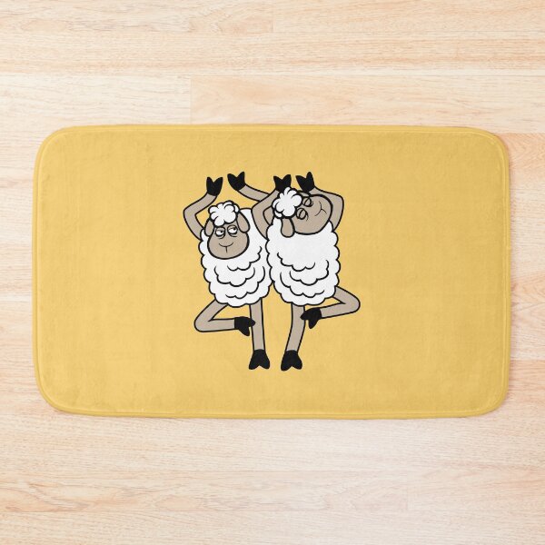 Item preview, Sheep Couple Annoyed Bothered Tree Pose Yoga Bumping Space designed and sold by shirt-o-mat.