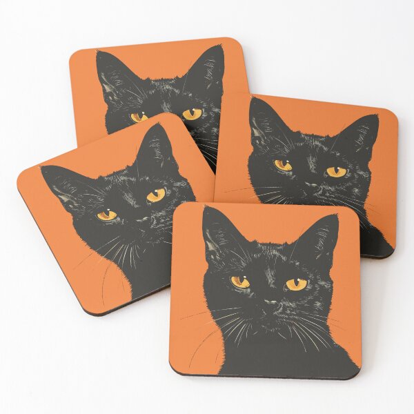 Item preview, Black Cat Portrait – Minimalist Animal Art designed and sold by Argentodesign.