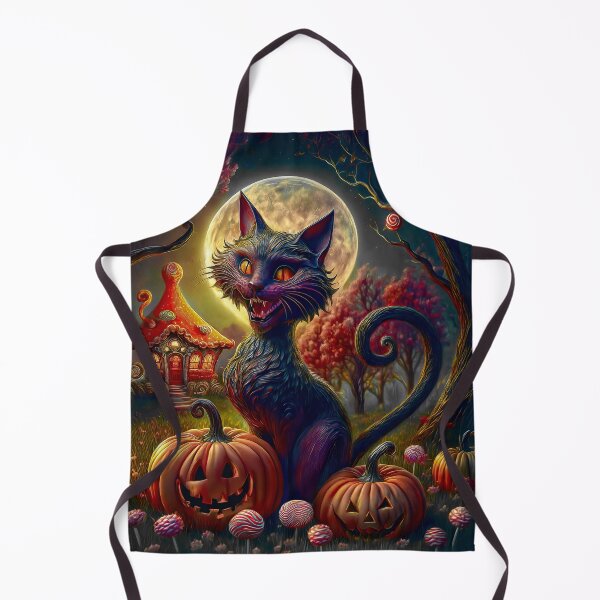 Item preview, Demon cat in the witch's garden on Halloween night. designed and sold by LaCreaption.