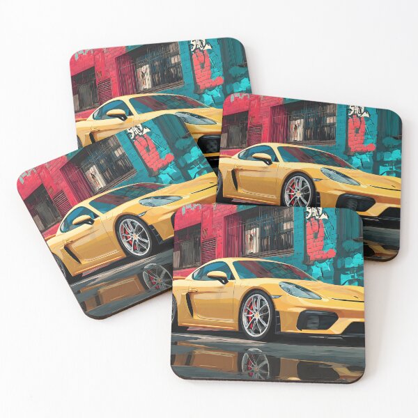 Item preview, Porsche 718 Cayman GT4 Digital Pop Art Wall Poster designed and sold by AutoPopStudio.