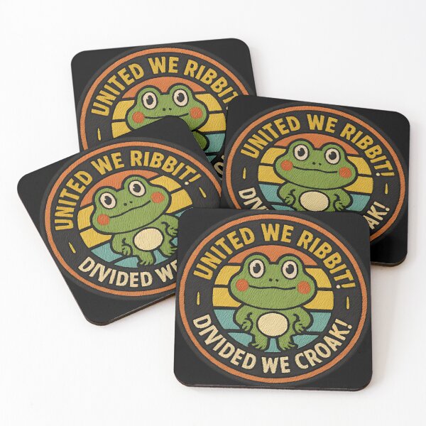 Item preview, United We Ribbit Divided We Croak funny frog quote unity humor amphibian design designed and sold by ArtDesignTp.