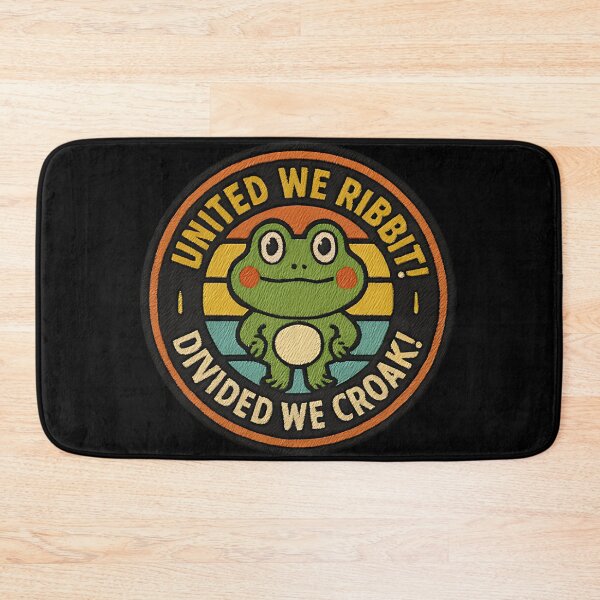 Item preview, United We Ribbit Divided We Croak funny frog quote unity humor amphibian design designed and sold by ArtDesignTp.