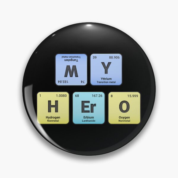 Artikelvorschau, Mein Held, Periodensystemelemente, personalisiertes Chemiedesign, Wissenschaftsgeschenk für Nerds & Studenten entworfen und verkauft von chipmuckdesignn.