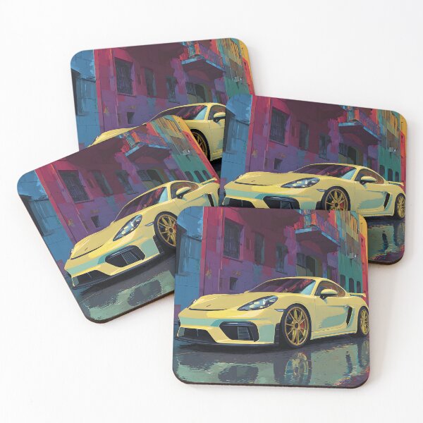 Item preview, Porsche 718 Cayman GT4 Modern Pop Art Wall Poster designed and sold by AutoPopStudio.