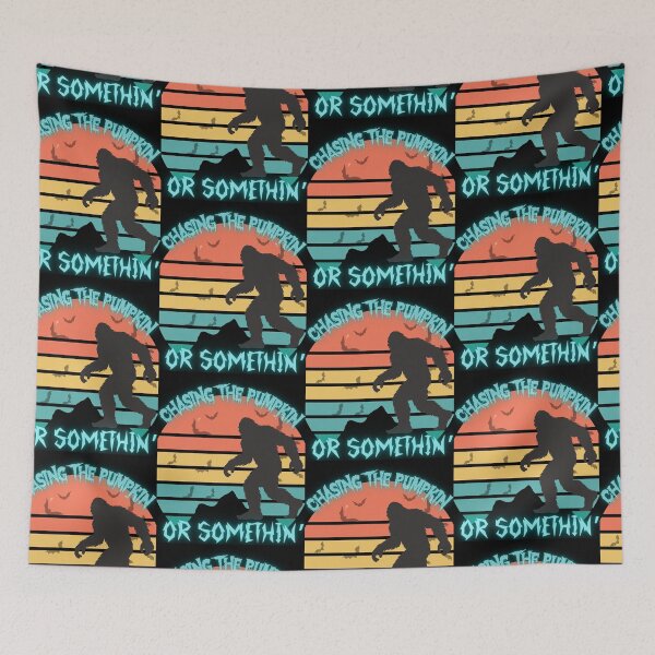 Item preview, Chasing The Pumpkin Funny Retro Sunset Sasquatch Adventure Design designed and sold by Logiprint.