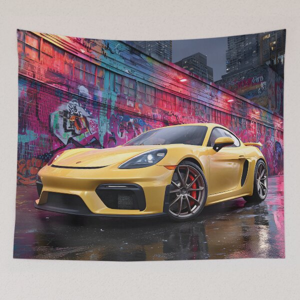 Item preview, Porsche 718 Cayman GT4 Iconic Sports Car Wall Art designed and sold by AutoPopStudio.