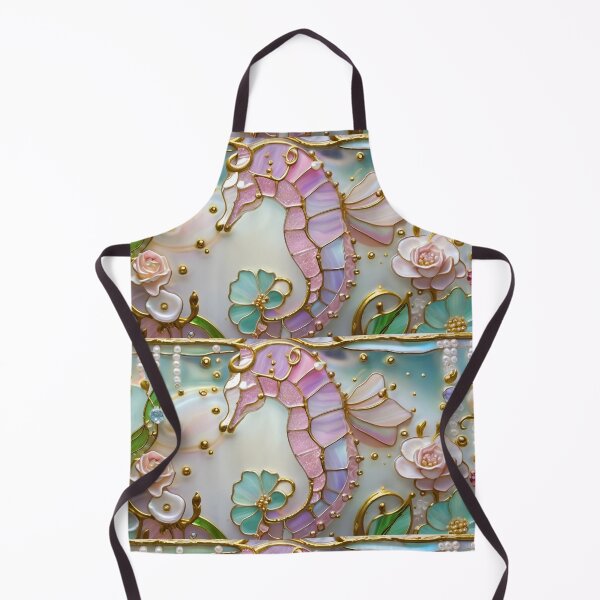 Item preview, GROOVY SEAHORSE * Pscyhedelic Coastal Marine Ocean Sea Life Animal Bejeweled Stained Glass ~ Coastal Seaside Cottage Core Holiday Christmas Birthday Bridal/Baby Shower Wedding Bridesmaid GIFT designed and sold by Spinning Plates 360.