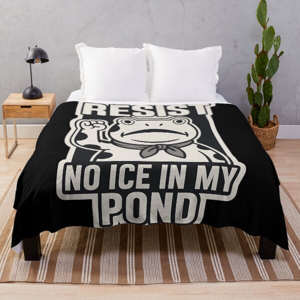 Item preview, Resist No Ice in My Pond minimalist frog climate awareness protest eco message design designed and sold by ArtDesignTp.