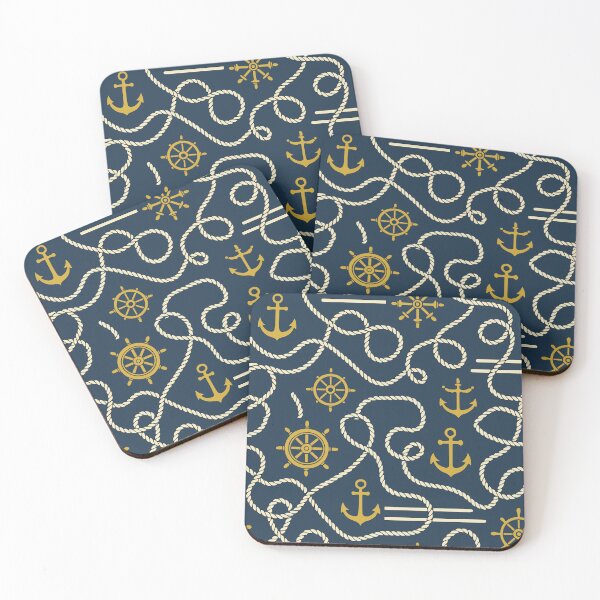 Item preview, Nautical Anchors & Ropes – Elegant Maritime Seamless Pattern designed and sold by HNDesignStudio.
