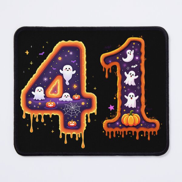 Item preview, 41 halloween ghost number spooky design pumpkin bat haunted october art designed and sold by ArtDesignTp.