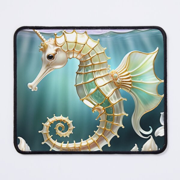 Item preview, GROOVY SEAHORSE * Pscyhedelic Coastal Marine Ocean Sea Life Animal Bejeweled Stained Glass ~ Coastal Seaside Cottage Core Holiday Christmas Birthday Bridal/Baby Shower Wedding Bridesmaid GIFT designed and sold by Spinning Plates 360.