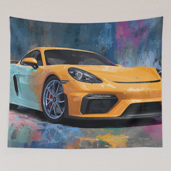 Item preview, Porsche 718 Cayman GT4 Pop Art for Luxury Interiors designed and sold by AutoPopStudio.