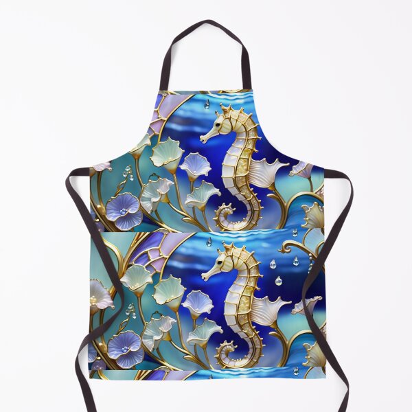 Item preview, GROOVY SEAHORSE * Pscyhedelic Coastal Marine Ocean Sea Life Animal Bejeweled Stained Glass ~ Coastal Seaside Cottage Core Holiday Christmas Birthday Bridal/Baby Shower Wedding Bridesmaid GIFT designed and sold by Spinning Plates 360.
