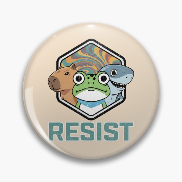 Item preview, Resist | Portland Frog Capybara Shark Psychedelic Protest Art designed and sold by 3MillsDesign.