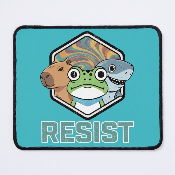 Item preview, Resist | Portland Frog Capybara Shark Psychedelic Protest Art designed and sold by 3MillsDesign.