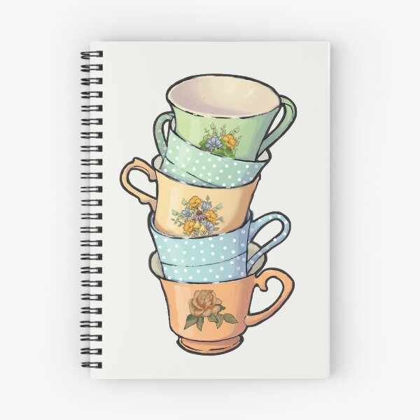 Item preview, Stack of Floral China Cups, Polka Dots designed and sold by JoyfulWhimsy.