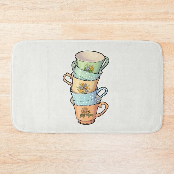Item preview, Stack of Floral China Cups, Polka Dots designed and sold by JoyfulWhimsy.