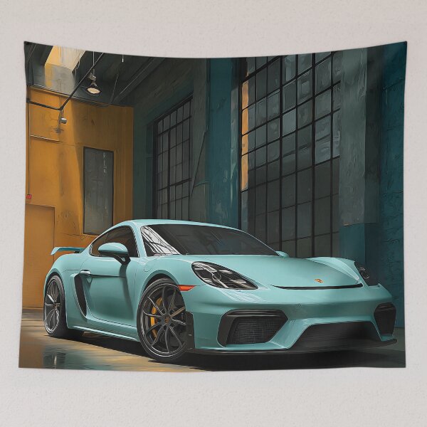 Item preview, Porsche 718 Cayman GT4 Contemporary Canvas Print designed and sold by AutoPopStudio.