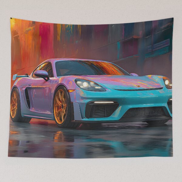Item preview, Porsche 718 Cayman GT4 Fine Art Pop Style Print designed and sold by AutoPopStudio.