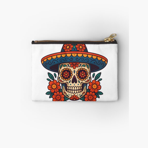 Item preview, Calavera de azúcar colorida con sombrero Día de Muertos designed and sold by Anna Koneva.