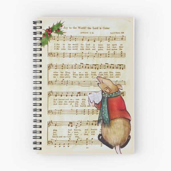 Item preview, Christmas Joy To The World, Sheet Music with Singing Mouse, Holly designed and sold by JoyfulWhimsy.