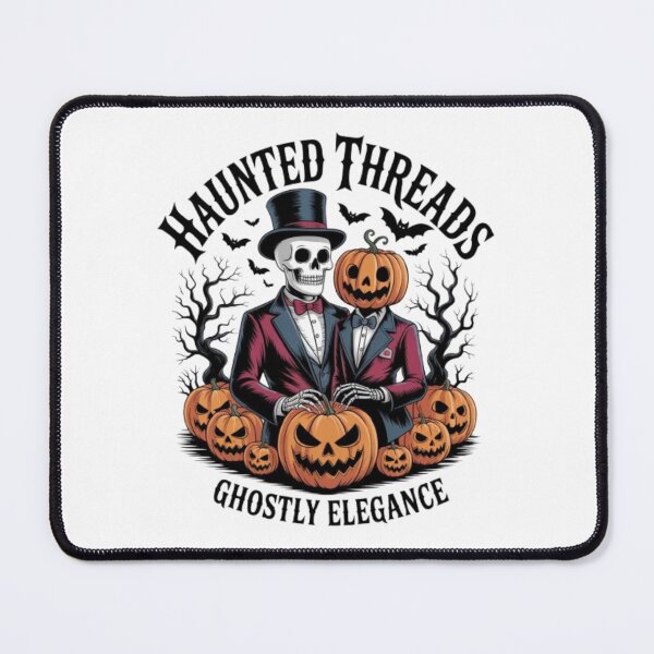 Item preview, Haunted Threads Halloween Skeleton & Pumpkin Head Duo – Gothic Spooky Art with Jack-O’-Lanterns for Horror Fans designed and sold by GemBob Creations.