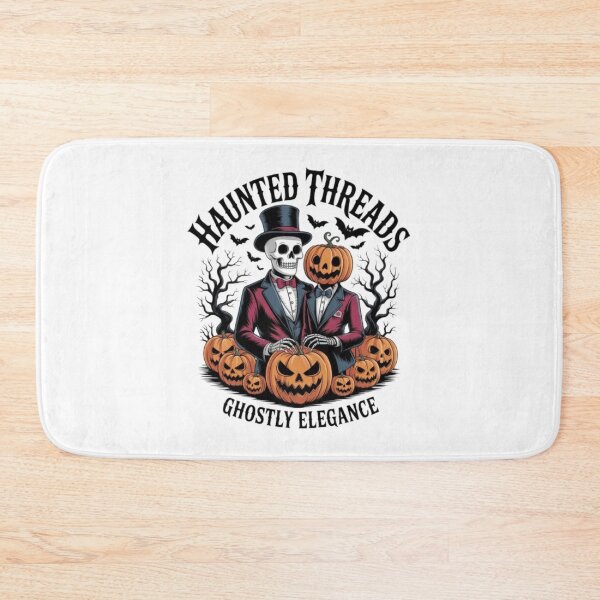 Item preview, Haunted Threads Halloween Skeleton & Pumpkin Head Duo – Gothic Spooky Art with Jack-O’-Lanterns for Horror Fans designed and sold by GemBob Creations.