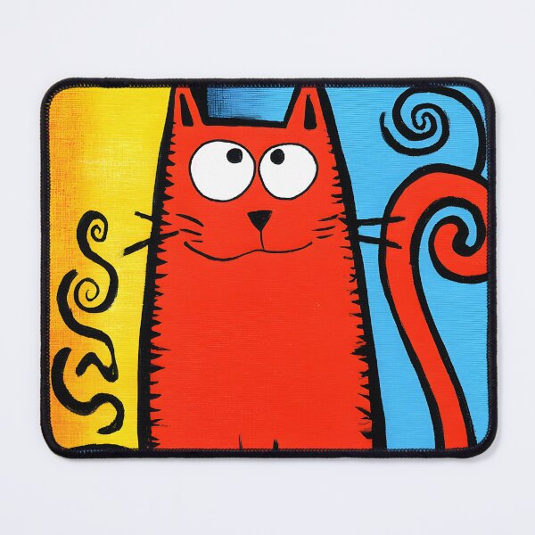 Item preview, Need Coffee Before Talking Says This Wide-Eyed Red Cat Surrounded by Chaos designed and sold by OlfactoART Studio.