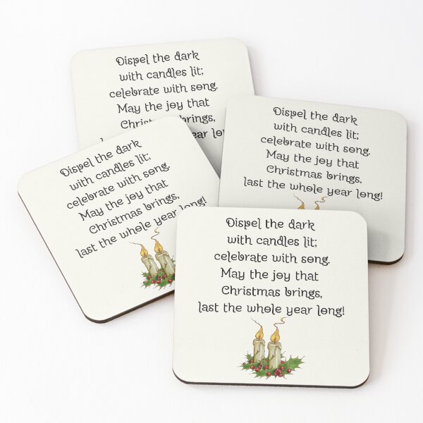 Item preview, Christmas Poem with Illustration of Burning Candles designed and sold by JoyfulWhimsy.