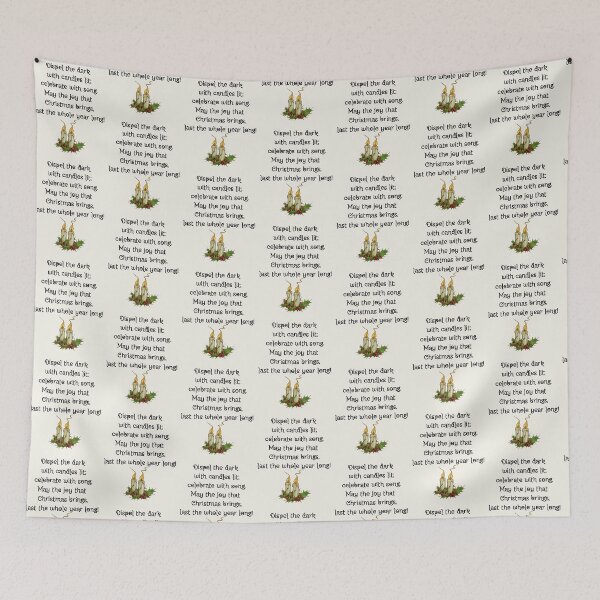 Item preview, Christmas Poem with Illustration of Burning Candles designed and sold by JoyfulWhimsy.