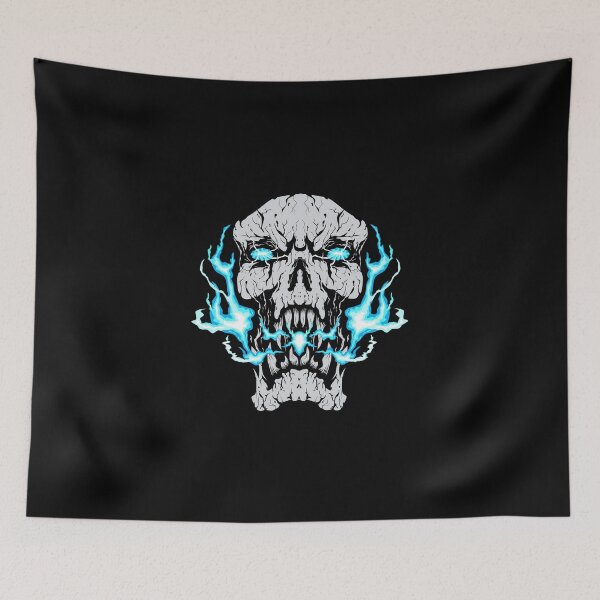 Item preview, White skull with light blue rays for Halloween designed and sold by Joncasmiart.