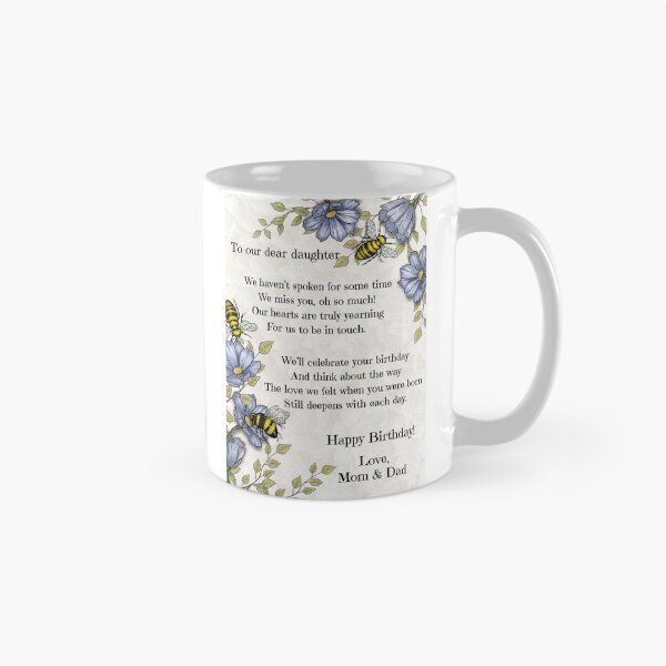 Item preview, Birthday Card for Estranged Daughter, Bees and Flowers, Poem designed and sold by JoyfulWhimsy.