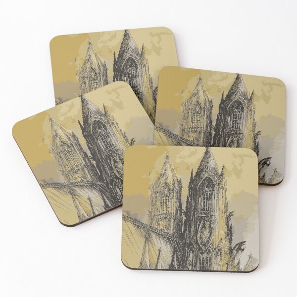 Item preview, Gothic Cathedral Ink & Watercolor Sketch designed and sold by SKETCHYANDGRAPHIC.