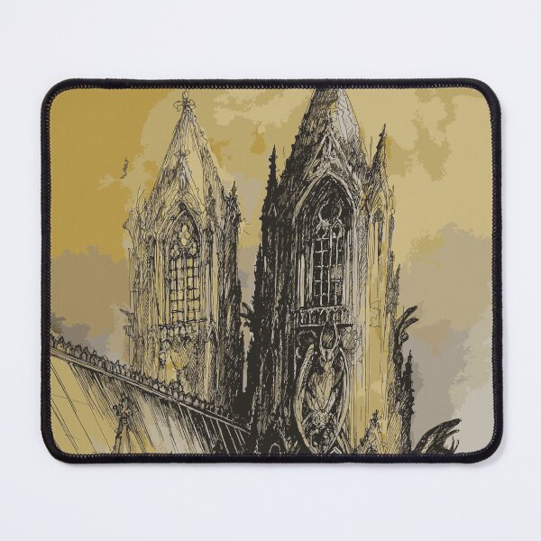 Item preview, Gothic Cathedral Ink & Watercolor Sketch designed and sold by SKETCHYANDGRAPHIC.