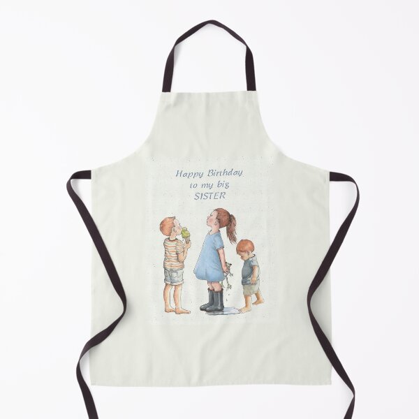 Item preview, Happy Birthday To My Big Sister with Siblings in Watercolor, Tomboy Girl designed and sold by JoyfulWhimsy.