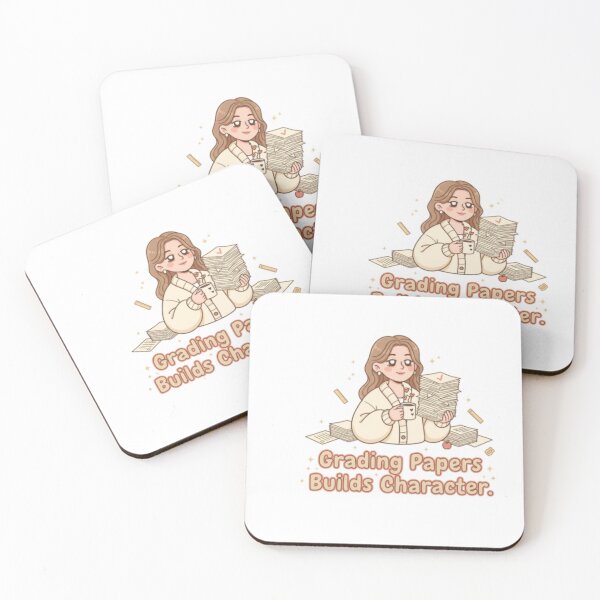 Item preview, Grading Papers Builds Character – Funny Teacher Quote | Coffee & Classroom Humor designed and sold by ArtiVibeAura.