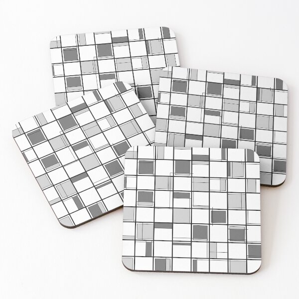 Item preview, Modern Abstract Monochrome Geometric Square Pattern designed and sold by mhose3.