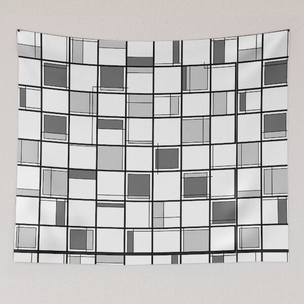 Item preview, Modern Abstract Monochrome Geometric Square Pattern designed and sold by mhose3.