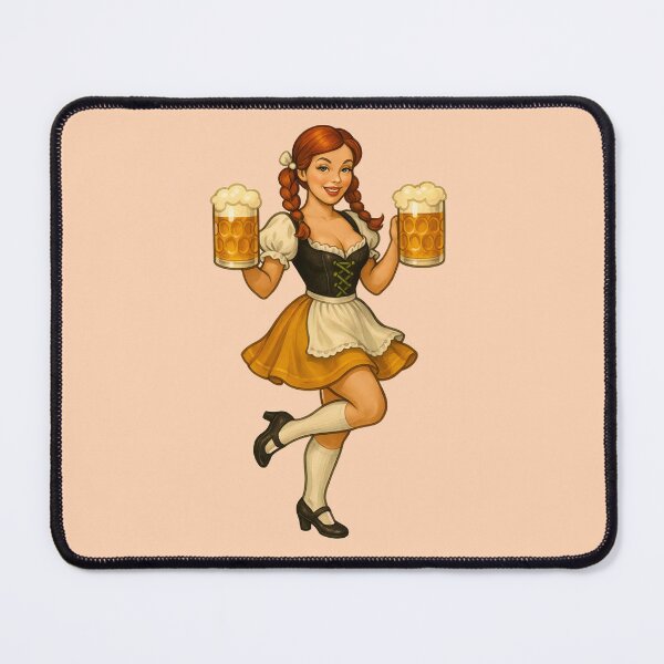 Item preview, Vintage Oktoberfest Pinup Beer Girl Retro Art designed and sold by PinUpPizzazz.