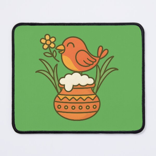 Item preview, Cute Bird with Pongal Pot Harvest Festival designed and sold by Anna Koneva.