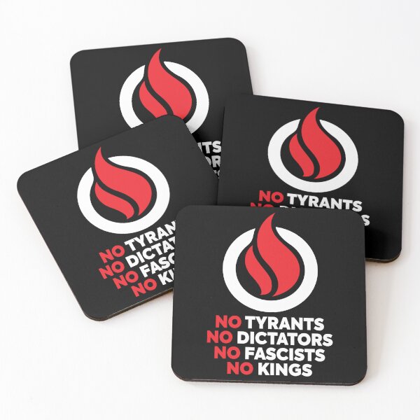 Item preview, No Tyrants No Dictators No Fascists No Kings w Flame of Freedom designed and sold by Boots on Mars.