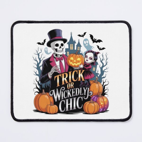 Item preview, Trick or Wickedly Chic Halloween Design – Gothic Skeleton, Pumpkin & Spooky Doll Art for Horror Fans designed and sold by GemBob Creations.