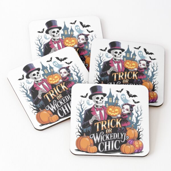 Item preview, Trick or Wickedly Chic Halloween Design – Gothic Skeleton, Pumpkin & Spooky Doll Art for Horror Fans designed and sold by GemBob Creations.
