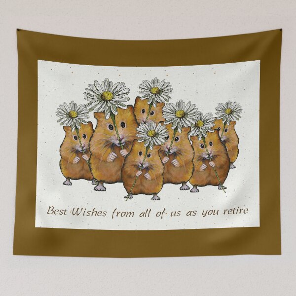 Item preview, Best Wishes on Retirement From All of Us with Crowd of Hamsters, Daisies designed and sold by JoyfulWhimsy.
