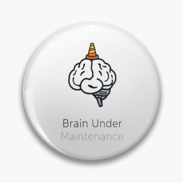 Item preview, Brain Under Maintenance • Funny Minimalist Overthinker Sticker & Tee Design designed and sold by CMdigit.