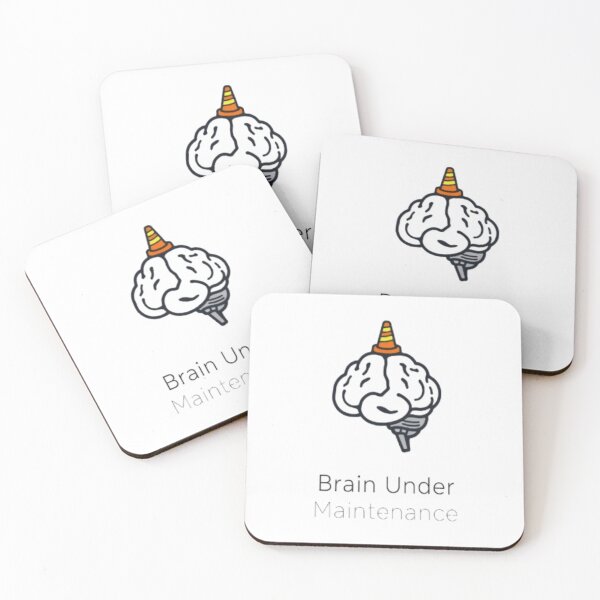 Item preview, Brain Under Maintenance • Funny Minimalist Overthinker Sticker & Tee Design designed and sold by CMdigit.